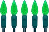 🎄 ul listed 50 count c6 led christmas lights, c6 strawberry lights bulbs, outdoor led string lights for outdoor garden, patio, halloween, christmas trees decoration, 17 feet green wire (green) логотип