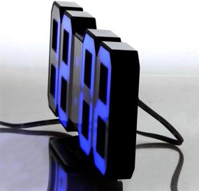 img 3 attached to ⏰ Lily's Home Minimalist LED Clock with 3 Adjustable Brightness Levels and Power Adapter - Digital LED Desk, Wall, and Alarm Clock in Blue