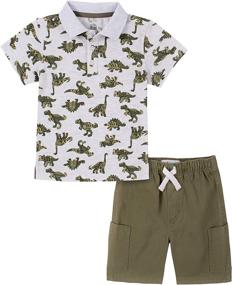 img 1 attached to 👕 Boys' 2-Piece Polo Shorts Set by Kids Headquarters