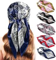 silk hair scarf for women - 5pcs large satin headscarf bundle - ideal for sleeping and styling logo