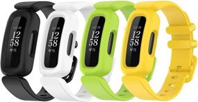 img 4 attached to Ремешки силиконовые для часов Fitbit Ace 3 для детей - аксессуары в ярких цветах, заменяемые браслеты для ручки для Ace 3 для мальчиков и девочек (Черный&Здоровье и релаксация)