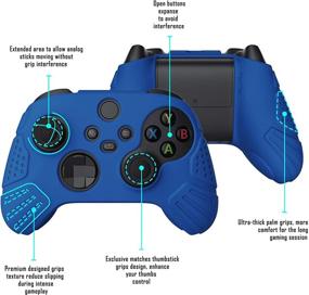 img 2 attached to 🎮 Enhance Gaming Experience with eXtremeRate PlayVital Guardian Edition Blue Ergonomic Silicone Case Cover for Xbox Series S and X Controllers