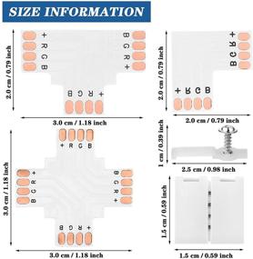 img 2 attached to 🔌 Complete Set of 95 Pieces: Screw Fixing Clips, Connectors & Cuttable PCB Board for 4-Pin LED Light Strips - SMD 5050 RGB Gapless Connector