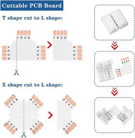 img 3 attached to 🔌 Complete Set of 95 Pieces: Screw Fixing Clips, Connectors & Cuttable PCB Board for 4-Pin LED Light Strips - SMD 5050 RGB Gapless Connector