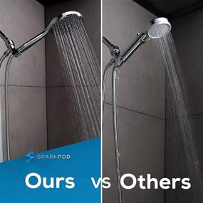 img 1 attached to 🚿 SparkPod High Pressure Handheld Shower Head with Hose - Ultimate 6-Inch Rain Shower Experience - Premium Adjustable Bracket and Extra Long 6 ft. Hose - Effortless and Tool-less 1-Min Installation