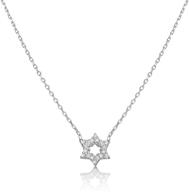 🔯 alef bet by paula dainty star of david necklace for women and girls set with sparkling cubic zirconia – enhance your jewish jewelry collection! logo