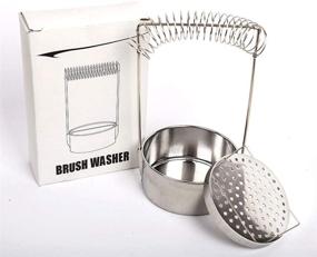 img 4 attached to Efficient 4-Inch Brush Cleaner with Drying Rack: A Perfect Cleaning Solution