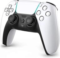 🎮 pisobin pro gaming controller for ps4, ps4 pro, ps4 slim - wireless controller with speaker, headset jack, and turbo button (white) logo