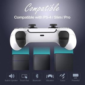 img 3 attached to 🎮 PISOBIN Pro Gaming Controller for PS4, PS4 Pro, PS4 Slim - Wireless Controller with Speaker, Headset Jack, and Turbo Button (White)