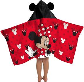 img 4 attached to 🐭 Disney Mickey Mouse and Minnie Mouse Love Cotton Hooded Cape Bath/Pool/Beach Towel