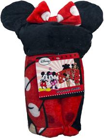 img 1 attached to 🐭 Disney Mickey Mouse and Minnie Mouse Love Cotton Hooded Cape Bath/Pool/Beach Towel