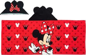 img 2 attached to 🐭 Disney Mickey Mouse and Minnie Mouse Love Cotton Hooded Cape Bath/Pool/Beach Towel