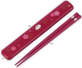 img 1 attached to 🥢 Japanese Skater Red Rabbit Blossom Chopstick Set with Case: Traditional and Stylish Dining Accessory