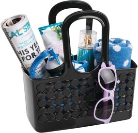 img 2 attached to 🛁 Compact iDesign 79222 Orbz Plastic Bathroom Shower Tote - College Dorm Caddy for Cosmetics & Toiletries - Black