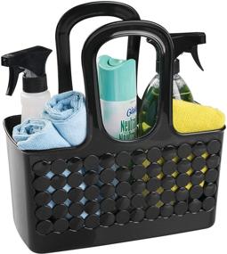 img 1 attached to 🛁 Compact iDesign 79222 Orbz Plastic Bathroom Shower Tote - College Dorm Caddy for Cosmetics & Toiletries - Black