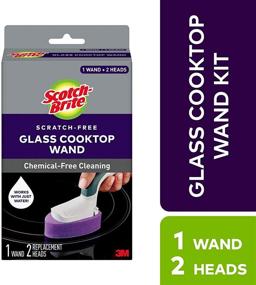 img 3 attached to 🧽 Scotch-Brite Glass Cooktop Wand: Effortless Cleaning with Water, Removes Tough Burnt-On Messes, Includes 1 Wand and 2 Replacement Heads