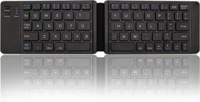 img 4 attached to Acoucou Mini Bluetooth Keyboard: Compact and Foldable, Rechargeable and Portable, Compatible with MAC/iOS, Windows, Android - for Smartphones, Tablets, Laptops and More
