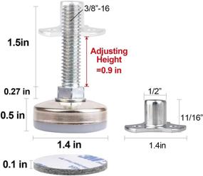 img 3 attached to 🪑 Premium Heavy Duty Furniture Leveling Feet: Adjustable Leg Levelers for Tables, Chairs, Cabinets - Supports 1320LBs, T-Nut Kit, Large Base - Includes Felt Pads and Screws (4 Pack)