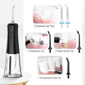 img 2 attached to 🚿 Alinkey Water Flosser Cordless Oral Irrigator: Portable & Rechargeable Teeth Cleaner with DIY Mode, 5 Jet Tips, IPX7 Waterproof - Perfect for Travel, Braces & Bridges Care