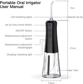 img 3 attached to 🚿 Alinkey Water Flosser Cordless Oral Irrigator: Portable & Rechargeable Teeth Cleaner with DIY Mode, 5 Jet Tips, IPX7 Waterproof - Perfect for Travel, Braces & Bridges Care