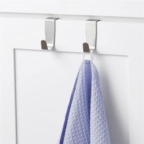 img 1 attached to 🔗 YouCopia Over the Cabinet Door Single Hooks, Silver, Pack of 2, 2 Count