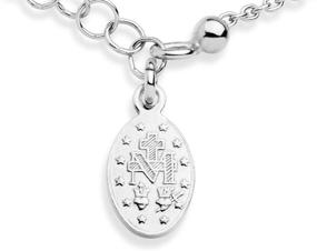 img 2 attached to 📿 Miabella Italian Rosary Cross Charm Link Chain Bracelet for Women and Teens, 925 Sterling Silver, Adjustable 6-7 or 7-8 Inch, Made in Italy
