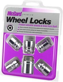 img 1 attached to 🔒 Set of 5 McGard 24557 Chrome Cone Seat Wheel Locks, M12 x 1.5 Thread Size