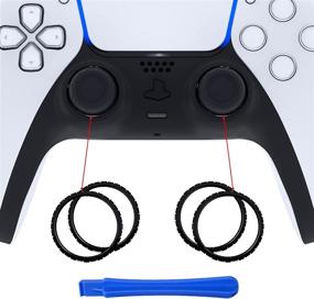 img 4 attached to Enhanced Black Replacement Accessories - 🎮 Accent Rings for PS5 Controller (Controller NOT Included)