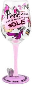 img 1 attached to 1 Pack of Top Shelf Decorative 🍷 Happiness Starts Within Your Sole Wine Glass - Pink