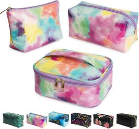 img 4 attached to 💄 3-Piece Makeup Bag Set: Portable Cosmetic Storage Organizer for Women and Girls - Cute, Waterproof, and Multifunctional Toiletry Bags