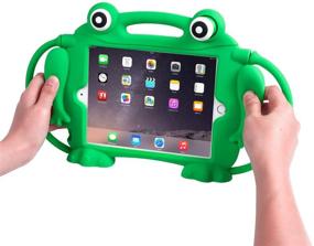 img 3 attached to 🐸 Chin Fai Shockproof Silicone Handle Stand Protective Cover for Apple iPad Mini 1/2/3/4/5 - Eye Popping Frog Design (Green)