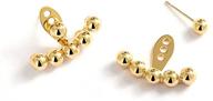 💎 18k solid gold ball earrings for women - real gold push back beaded studs from italy - small size for girls - genuine gold with certification - elegant jewelry gift for wedding, prom, or party logo