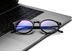 img 2 attached to 👓 COASION Vintage Round Blue Light Blocking Glasses for Women and Men - Anti Blue Ray Computer Game Eyeglasses