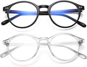 img 4 attached to 👓 COASION Vintage Round Blue Light Blocking Glasses for Women and Men - Anti Blue Ray Computer Game Eyeglasses