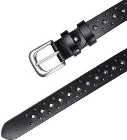 img 1 attached to 👗 Stylish SYMOL Womens Belts: Hollow Leather for Regular & Plus Size Waist Jeans Pants - Perfect Pin Buckle Western Belt for 30"-59" Waist