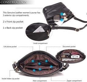 img 1 attached to Genuine Leather Crossbody Shoulder Handbag for Women - Handbags & Wallets