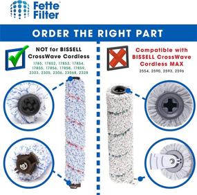 img 3 attached to 🔍 Fette Filter - Compatible Brush Roll for Bissell 1868 and 1866 Vacuum Filter. Part # 1608683,160-8683, 1608684. Crosswave Compatible. (Combo Pack)