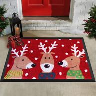 🎅 outdoor christmas door mat - 30x18 red christmas rug - indoor/outdoor welcome mat - entryway door mats logo
