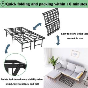 img 2 attached to 🛏️ Tooyyer Elite 14" Metal Full Bed Frame: Foldable Platform with 3500lbs Weight Capacity & 13" Underbed Storage - Easy Assembly, No Box Spring Required!