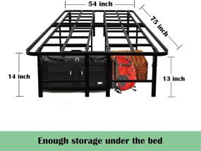 img 3 attached to 🛏️ Tooyyer Elite 14" Metal Full Bed Frame: Foldable Platform with 3500lbs Weight Capacity & 13" Underbed Storage - Easy Assembly, No Box Spring Required!