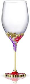 img 4 attached to 🌸 Luka Tech Enamels Flower Lead-free Wine Glass: Perfect Birthday Gift for Women – Wife, Mom, Friends – Ideal for Mothers and Valentine's Day (1 Pack)