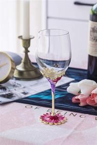 img 3 attached to 🌸 Luka Tech Enamels Flower Lead-free Wine Glass: Perfect Birthday Gift for Women – Wife, Mom, Friends – Ideal for Mothers and Valentine's Day (1 Pack)