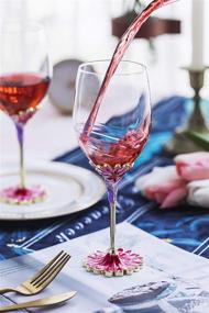 img 1 attached to 🌸 Luka Tech Enamels Flower Lead-free Wine Glass: Perfect Birthday Gift for Women – Wife, Mom, Friends – Ideal for Mothers and Valentine's Day (1 Pack)