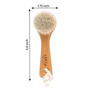 img 3 attached to 🐐 German-Made SHASH Soft Scrub Goat Hair Face Brush: Gentle Exfoliation for Flawless Skin, Reduce Flaking and Fine Lines, Eco-Friendly