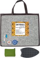 🧵 quilting wool pressing mat kit - devries essentials 17" x 14" - 100% new zealand wool ironing pad with included quilting supplies logo