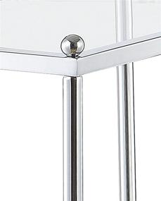 img 3 attached to 🌟 Convenience Concepts Royal Crest 3-Tier Step End Table featuring Clear Glass and Chrome Frame