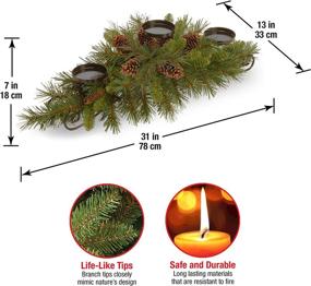 img 2 attached to 🎄 Glittery Pine Christmas Centerpiece - National Tree Company Artificial, 30 Inch, Includes Steel Base, 3 Candle Holders, and Cones