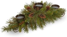 img 4 attached to 🎄 Glittery Pine Christmas Centerpiece - National Tree Company Artificial, 30 Inch, Includes Steel Base, 3 Candle Holders, and Cones