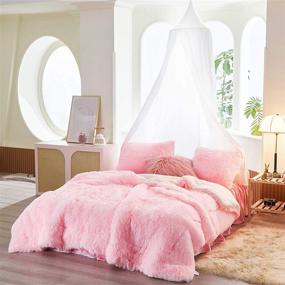 img 3 attached to 🛏️ Joyreap 3PCS Plush Shaggy Comforter Set: Queen Size Luxury Faux Fur Velvet Fluffy Bedding for All Season (Pink, 88x88 inches)