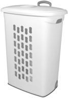 🧺 sterilite 12228003 white wheeled hamper - with easy-grip handles and wheels logo